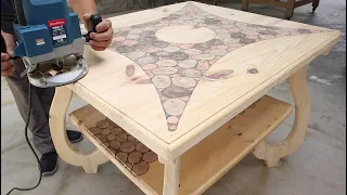 Most Perfect Wood Recycling Idea Ever - Modern Style Unique Table Design Assembly Plan - Woodworking