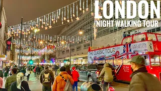 London’s Walking Busy Central London - Regent Street to Oxford Street at Christmas [4K HDR]