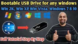 Create Bootable USB For Windows XP Win 7  Win 8 Win 10 with Rufus - Make Windows XP Bootable USB