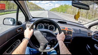 2004 Peugeot 307 [1.4 HDI 8V 68HP] |0-100| POV Test Drive #1228 Joe Black