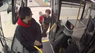 Bus driver rescues baby wandering on overpass