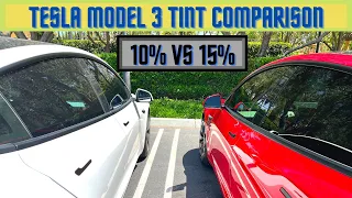 2022 Tesla Model 3 Tint Comparison 15% vs 10% - What % And Other Factors to Consider!