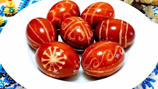 How to color EASTER EGGS beautifully without dyes/ In onion husks. PYSANKY without wax
