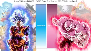 Goku VS Jiren POWER LEVELS Over The Years - DBS / SDBH - Updated