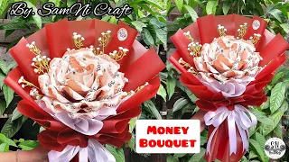 DIY MONEY BOUQUET | Buket Uang Bentuk Bunga Mawar | Buket Uang Wrapping Mangkok