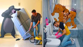 Artist Photoshopped Disney Characters Into His Own Daily Life