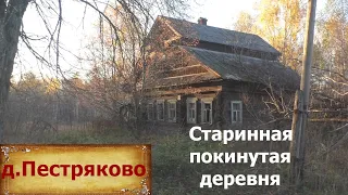 Деревни в глубинке России. Старинный заброшенный дом в опустевшей деревне. Нежилая деревня у леса.