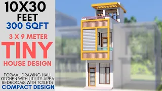 10X30 Feet, 300 sqft, Tiny House Design | Small House Design Ideas | Small House Plan | ID-079