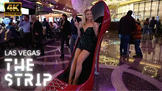 Las Vegas Strip at night [4K] Cosmopolitan, Resorts World, Las Vegas Boulevard walk