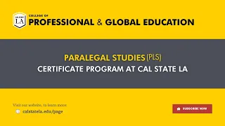 Paralegal Studies (PLS) Certificate Program at Cal State LA Downtown