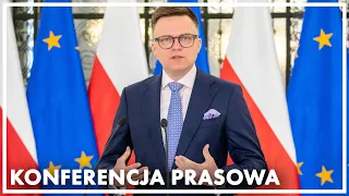 Konferencja prasowa marszałka Sejmu Szymona Hołowni