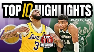 NBA TOP 10 HIGHLIGHTS | Los Angeles Lakers vs Milwaukee Bucks | March 26, 2024 | Game Plays Recap