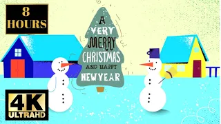 🎅🎄 Christmas Winter Snowman Wallpaper Screensaver☃️⭐️ Relaxing & happy Christmas Music🎵 4K 8 HOURS