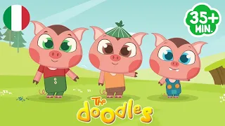 I Tre Porcellini + 35 minuti di Canzoni per Bambini in Italiano con i Doodles