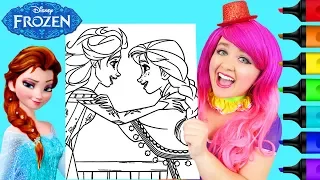 Coloring Makeover Frozen Anna & Elsa Color Swap Prismacolor Paint Markers | KiMMi THE CLOWN