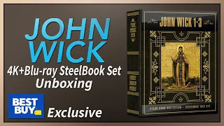 John Wick 1-3 Best Buy Exclusive 4K+2D Blu-ray SteelBook Set Unboxing