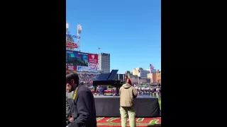 Arianna Korting plays The Star Spangled Banner for Cleveland Indians Home Opener 2015