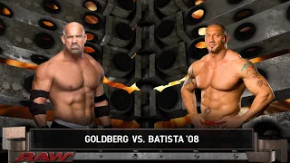 WWE2K23 Legend Difficulty- Goldberg Vs Batista in a epic match Icon Vs Animal