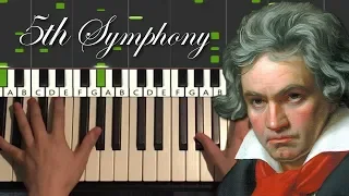 Beethoven - Symphony No. 5 (Piano Tutorial Lesson)