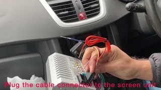 Install head screen unit in peugeot 207