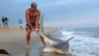 Man Wrestles Shark With Bare Hands: Caught on Tape | Good Morning America | ABC News