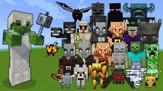 Zombie with Iron Armor & Mace vs Every mob in Minecraft - Zombie with Mace vs All mobs