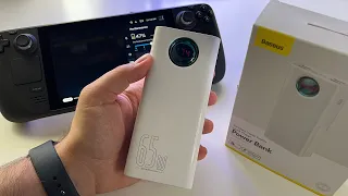 Baseus 65W 30000mAh power bank Review, unboxing & test | can it charge Steam Deck?