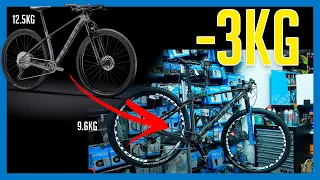 Aligerando bicis: de 12.5Kg a 9.6Kg en 7 minutos