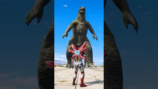 GTA V : GODZILLA CHALLENGE, WHICH SUPERHERO IS STRONGEST 🔥 #shorts #gta5