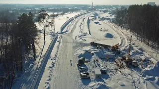Строительство магистральной улицы от ул. Кирова до ул. Строителей в Йошкар-Оле | Февраль 2022 г.