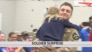 Soldier from the Upstate surprises sister at school on Veterans' Day