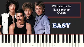 Queen - Who wants to live forever - Piano Tutorial [EASY]