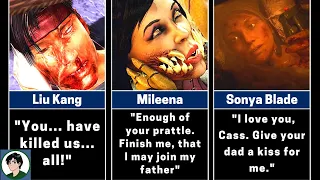 Last Words of Mortal Kombat Characters Before Death (In Games Only)