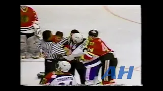 NHL Oct. 20, 1990 Toronto Maple Leafs v Chicago Blackhawks (R) Drake Berehowsky v Dave Manson (R)