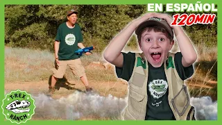 ¡Rugido del T-Rex! Escape Volcánico en Jurassic World | T-Rex Rancho | Moonbug Kids - Parque en Vivo