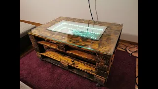 How to build an Infinity Mirror Coffee Table out of Pallet Wood - #diy #palletfurniture