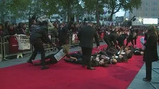 SUFFRAGETTE PREMIERE: Protesters storm red carpet