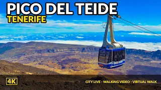 4K Walking on Pico del Teide volcano Tenerife, cable car ride up Teide virtual walk