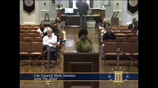 MONTGOMERY CITY COUNCIL WORK SESSION (6/07/22)