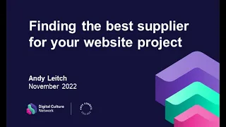 Finding the best supplier for your website project | Digital Culture Network