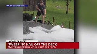 Hail pours down across Middle Tennessee