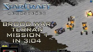 StarCraft Remastered Broodwar Terran Mission 1: First Strike (Speedrun / Walkthrough)