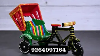 varanasi wooden lacquerware & toys wooden paidal rikshwa