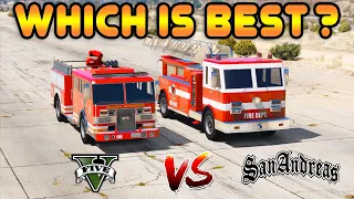 GTA 5 FIRETRUCK vs GTA SAN ANDREAS FIRETRUCK (Which is Best Firetruck ?) #3