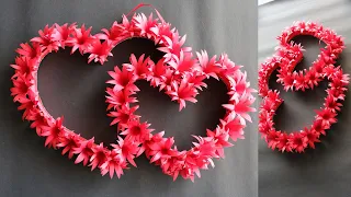 DIY Paper Heart Wall Hanging - Easy Wall Decoration Ideas - Paper craft