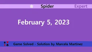 Microsoft Solitaire Collection | Spider Expert | February 5, 2023 | Daily Challenges