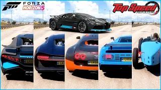 Top 5 Fastest Bugatti Cars in Forza Horizon 5 | Top Speed Battle