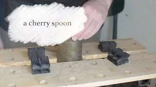Spoon carving - a cherry branch