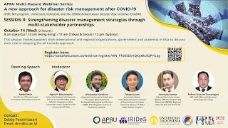 The APRU MH Webinar Series: A new approach for disaster risk management after COVID-19 (Session II)