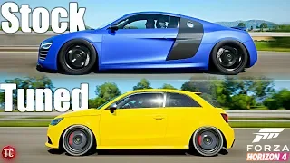 Forza Horizon 4: Stock vs Tuned! Audi R8 V10 vs Audi S1